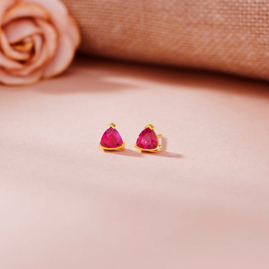 Ruby Rise Gold Stud Earrings for Women