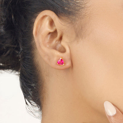 Ruby Rise Gold Stud Earrings for Women