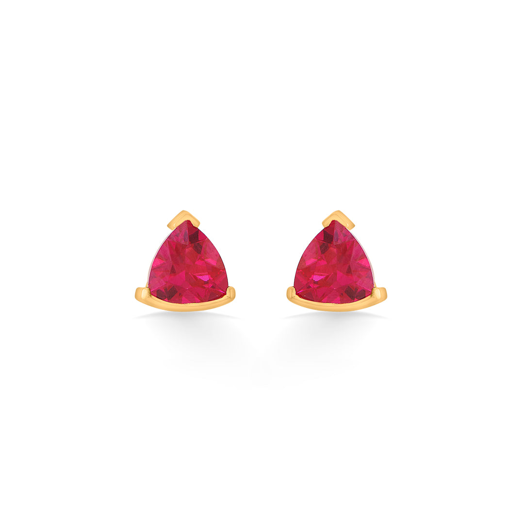 Ruby Rise Gold Stud Earrings for Women