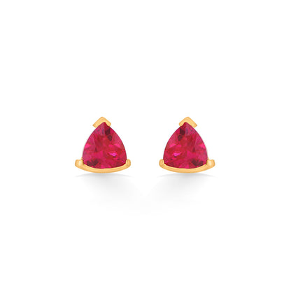 Ruby Rise Gold Stud Earrings for Women