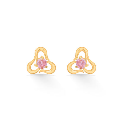 Floral Trio Gold Stud Earrings for Women