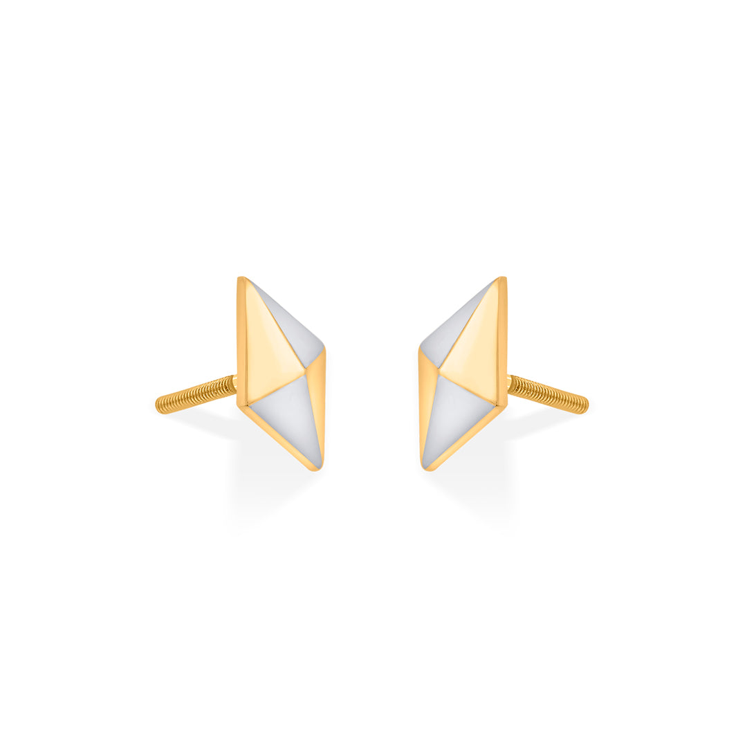 Quad Apex Gold Stud Earrings for Women