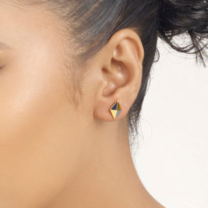 Quad Apex Gold Stud Earrings for Women