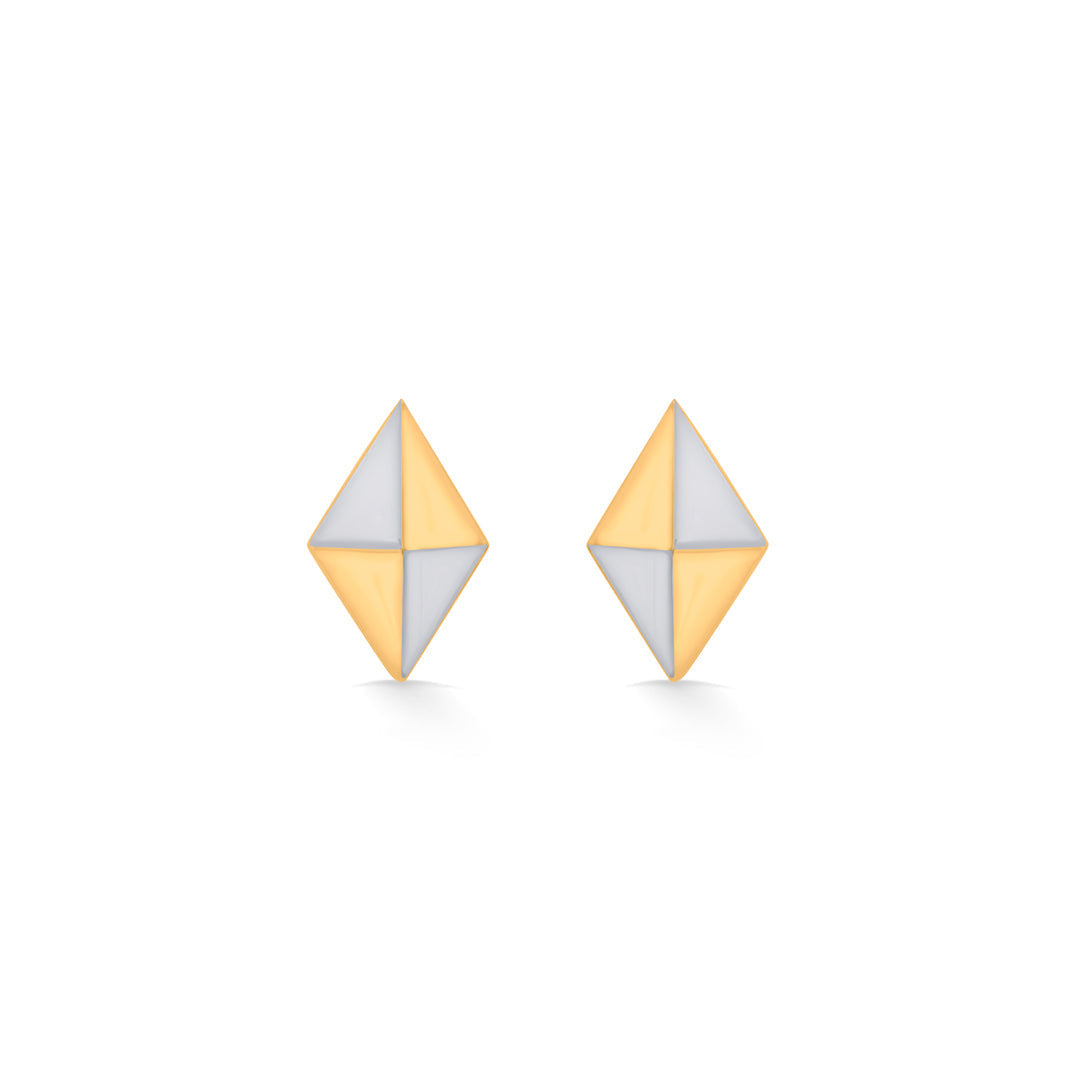 Quad Apex Gold Stud Earrings for Women