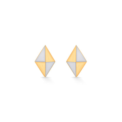 Quad Apex Gold Stud Earrings for Women