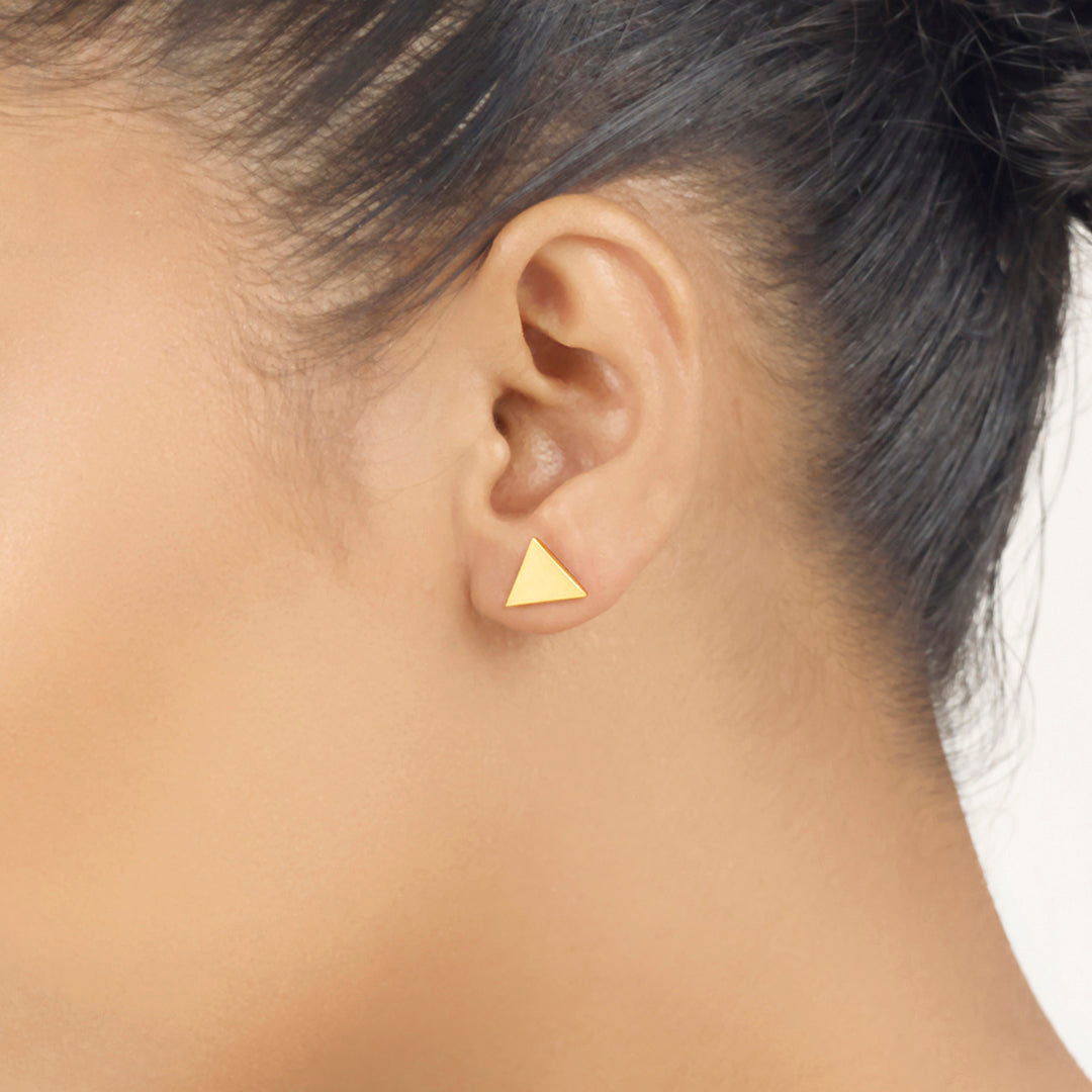 Delta Gleam Gold Stud Earrings for Women