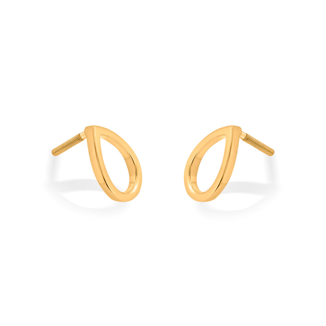 Honey Glow Gold Stud Earrings for Women