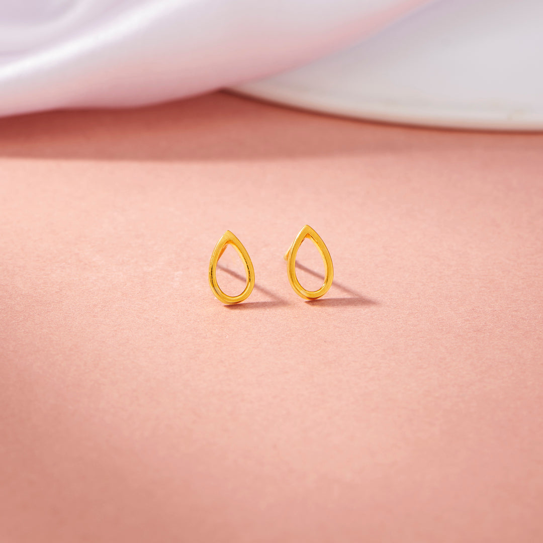 Honey Glow Gold Stud Earrings for Women