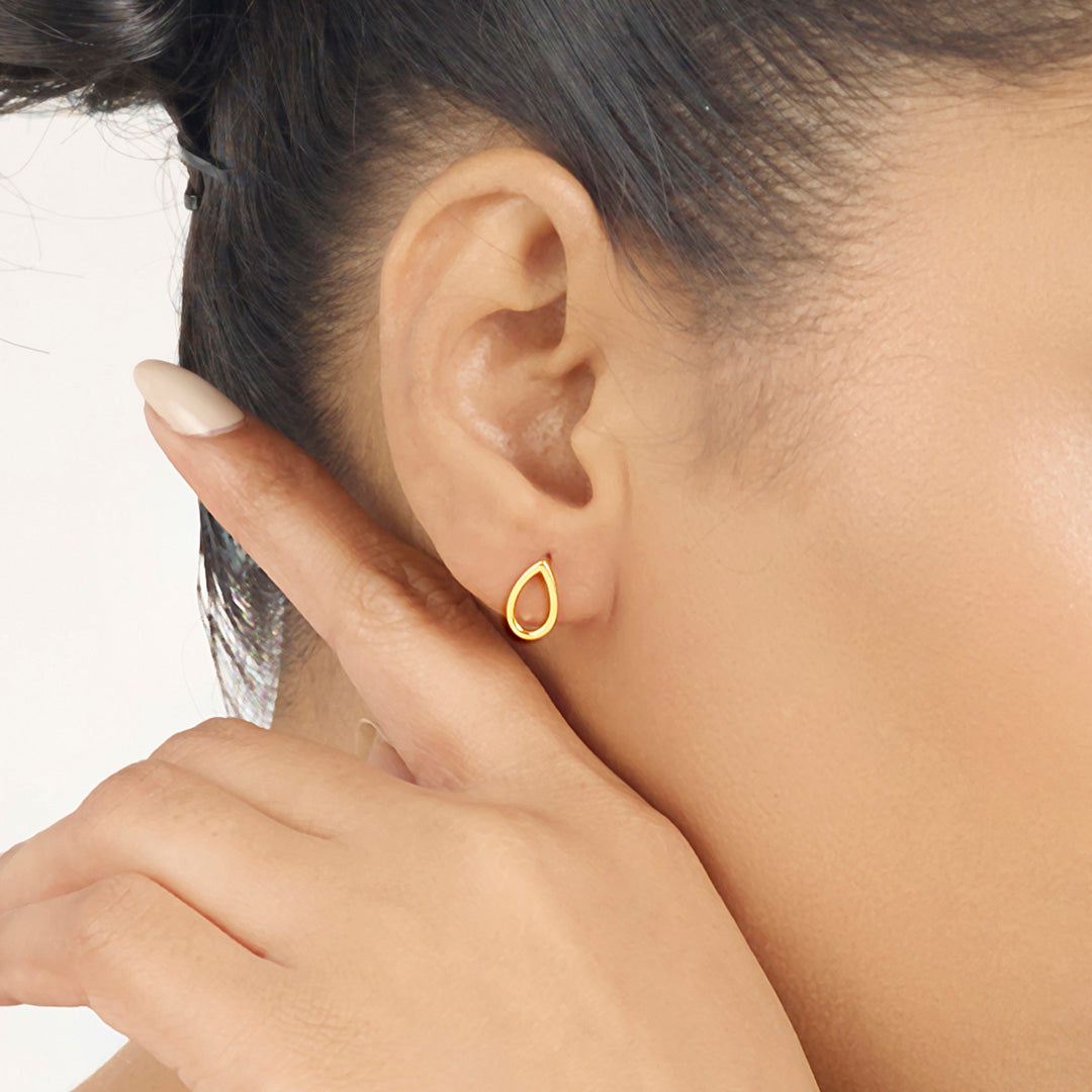 Honey Glow Gold Stud Earrings for Women
