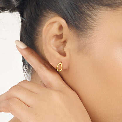 Honey Glow Gold Stud Earrings for Women