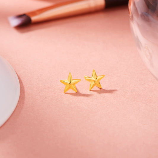 Orion Glow Gold Stud Earrings for Women