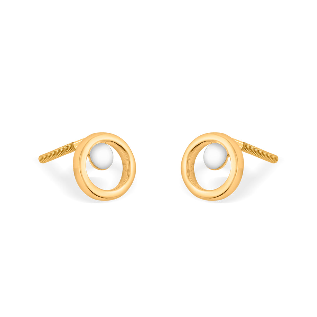 Soft Halo Gold Stud Earrings for Women