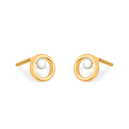 Soft Halo Gold Stud Earrings for Women