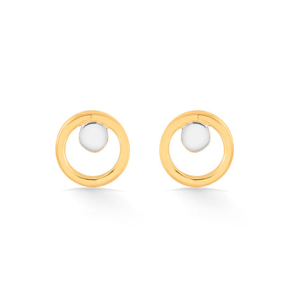 Soft Halo Gold Stud Earrings for Women