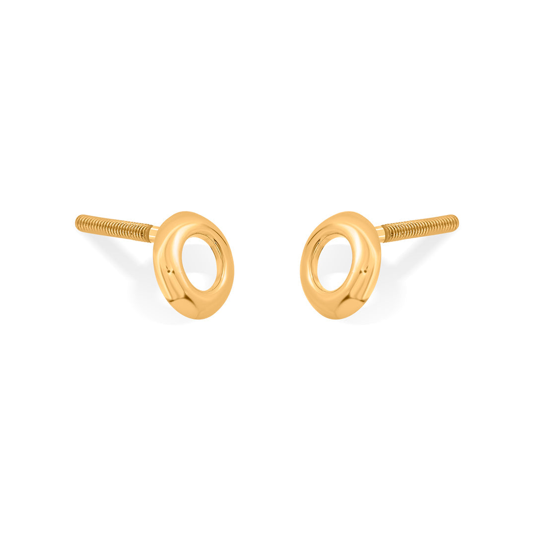 Cloud Halo Gold Stud Earrings for Women