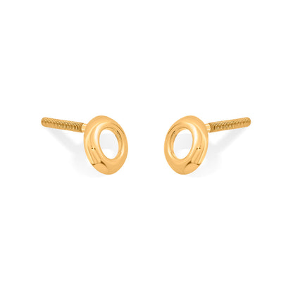 Cloud Halo Gold Stud Earrings for Women