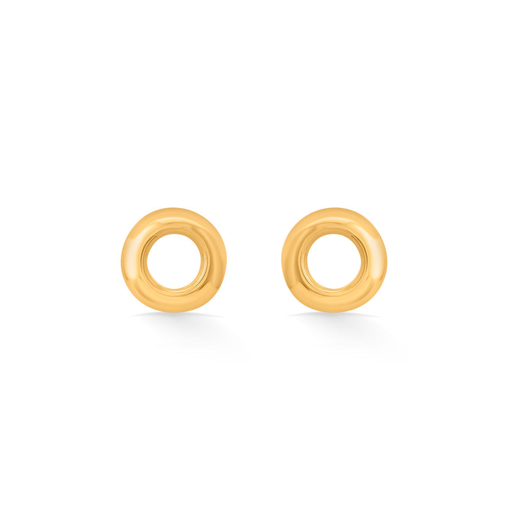 Cloud Halo Gold Stud Earrings for Women