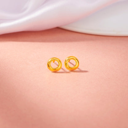 Cloud Halo Gold Stud Earrings for Women