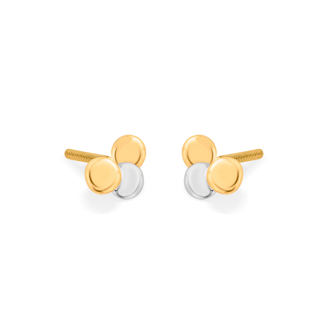 Triple Spark Gold Stud Earrings for Women
