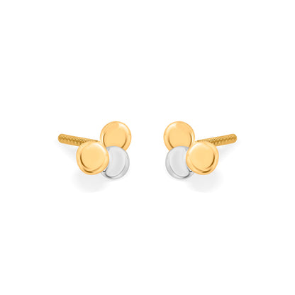 Triple Spark Gold Stud Earrings for Women