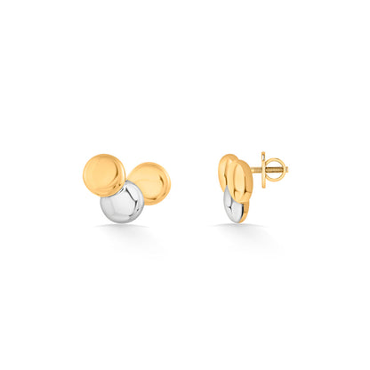 Triple Spark Gold Stud Earrings for Women