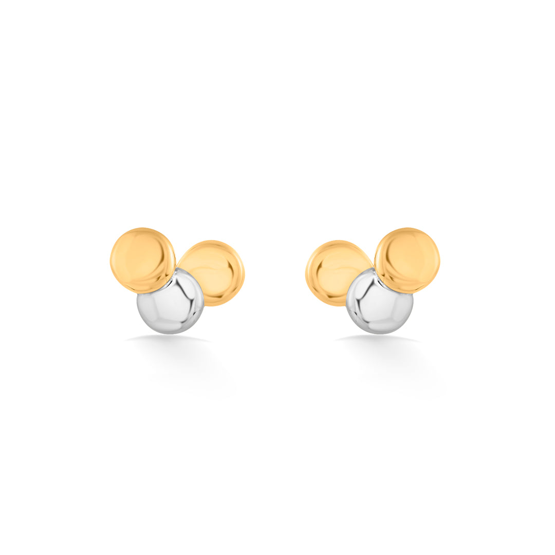 Triple Spark Gold Stud Earrings for Women