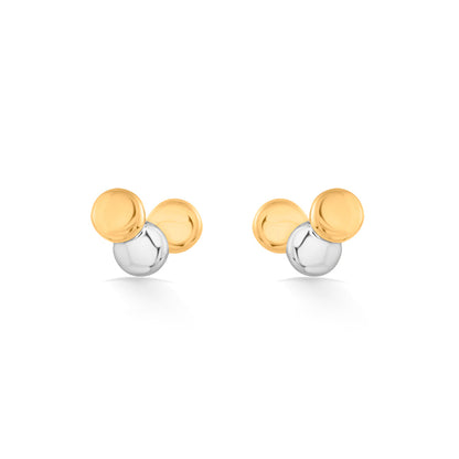 Triple Spark Gold Stud Earrings for Women