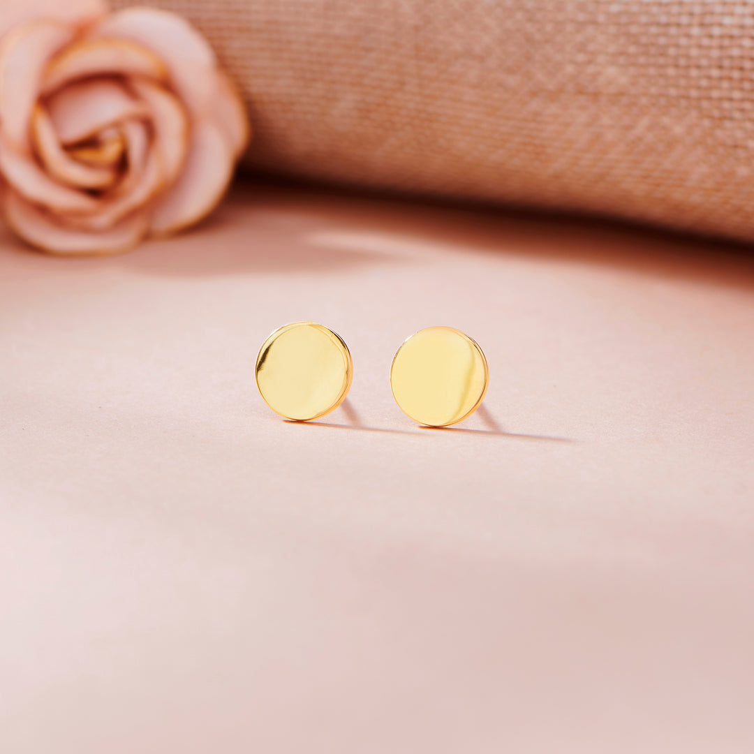 Glow Ring Gold Stud Earrings for Women
