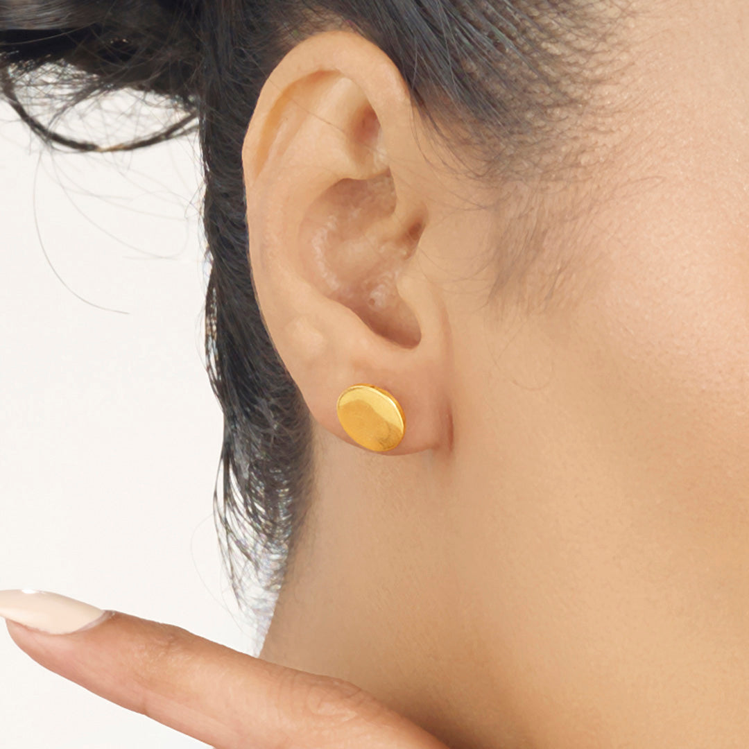 Glow Ring Gold Stud Earrings for Women