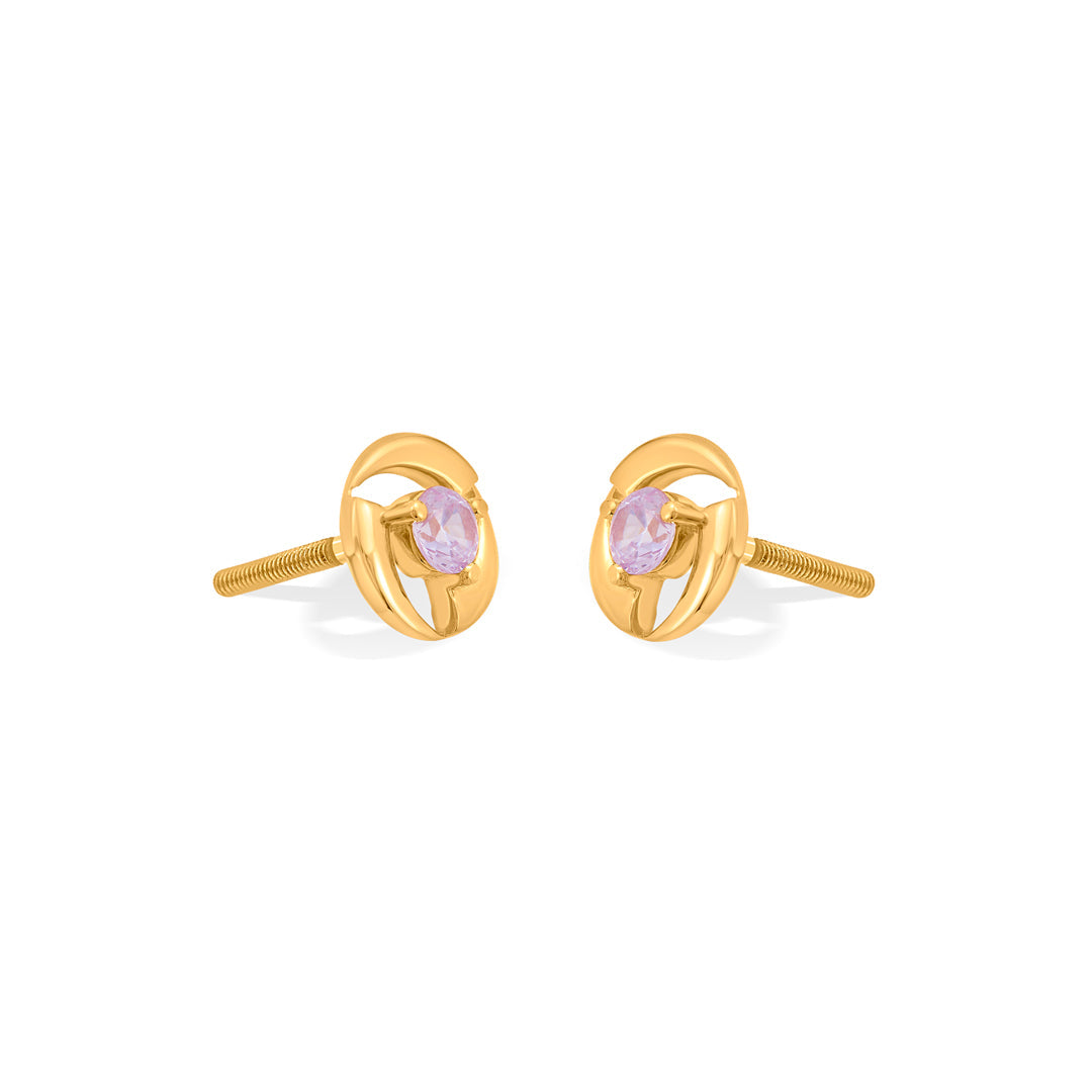 Spark Loop Gold Stud Earrings for Women