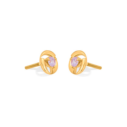 Spark Loop Gold Stud Earrings for Women