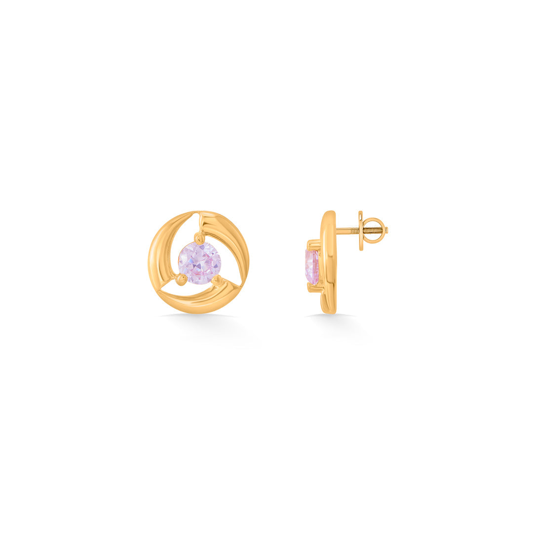 Spark Loop Gold Stud Earrings for Women