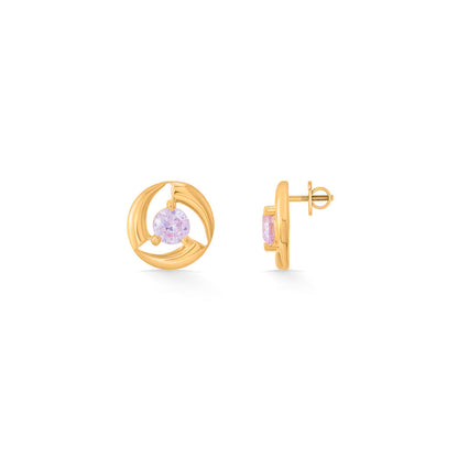 Spark Loop Gold Stud Earrings for Women