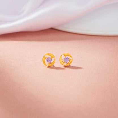 Spark Loop Gold Stud Earrings for Women