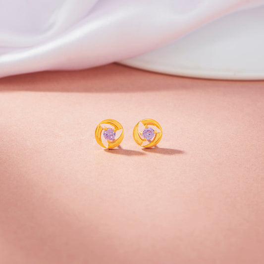 Spark Loop Gold Stud Earrings for Women