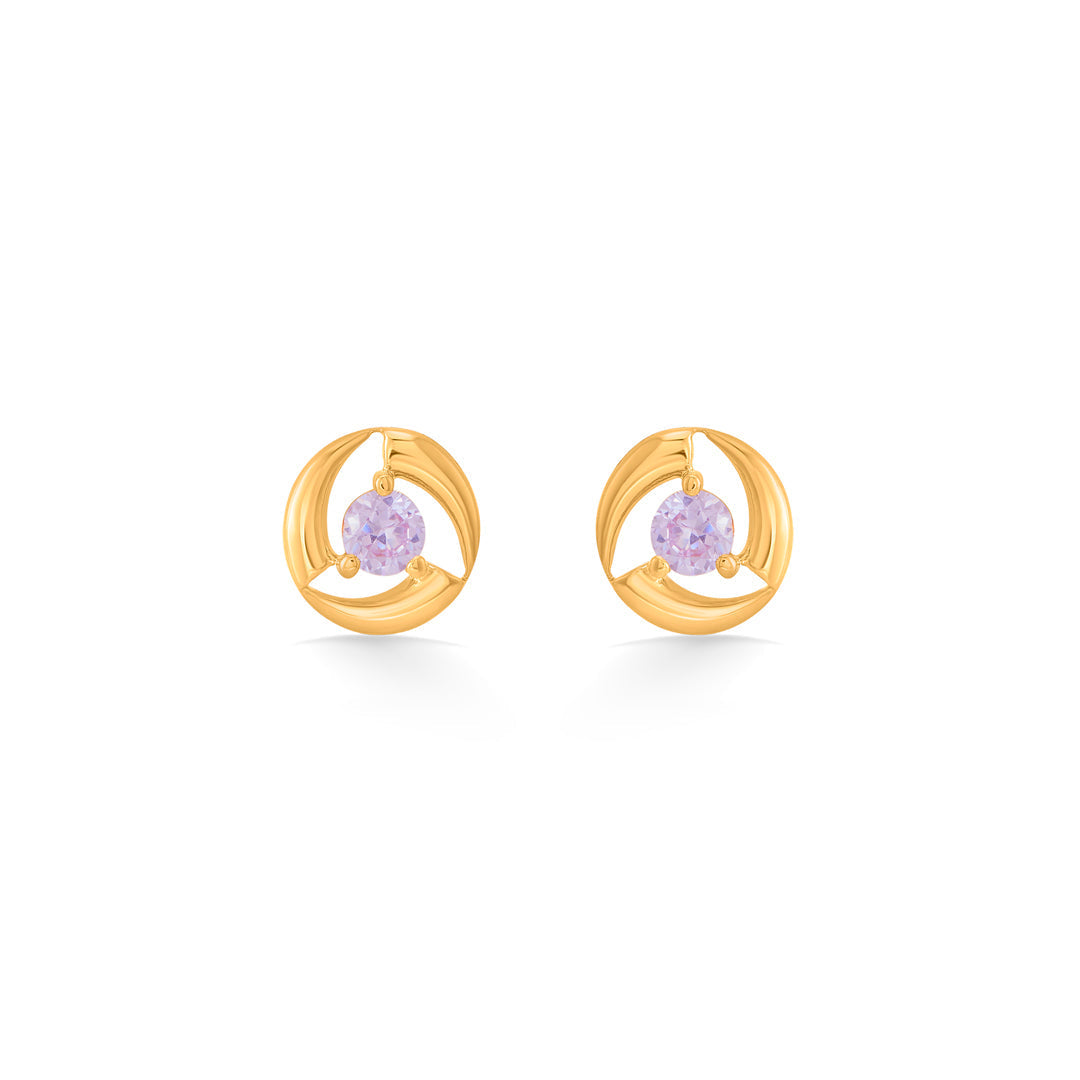 Spark Loop Gold Stud Earrings for Women