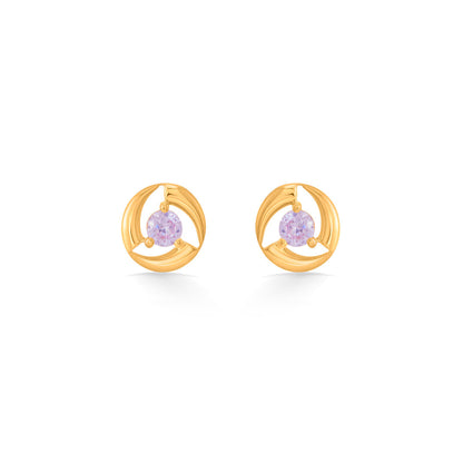 Spark Loop Gold Stud Earrings for Women