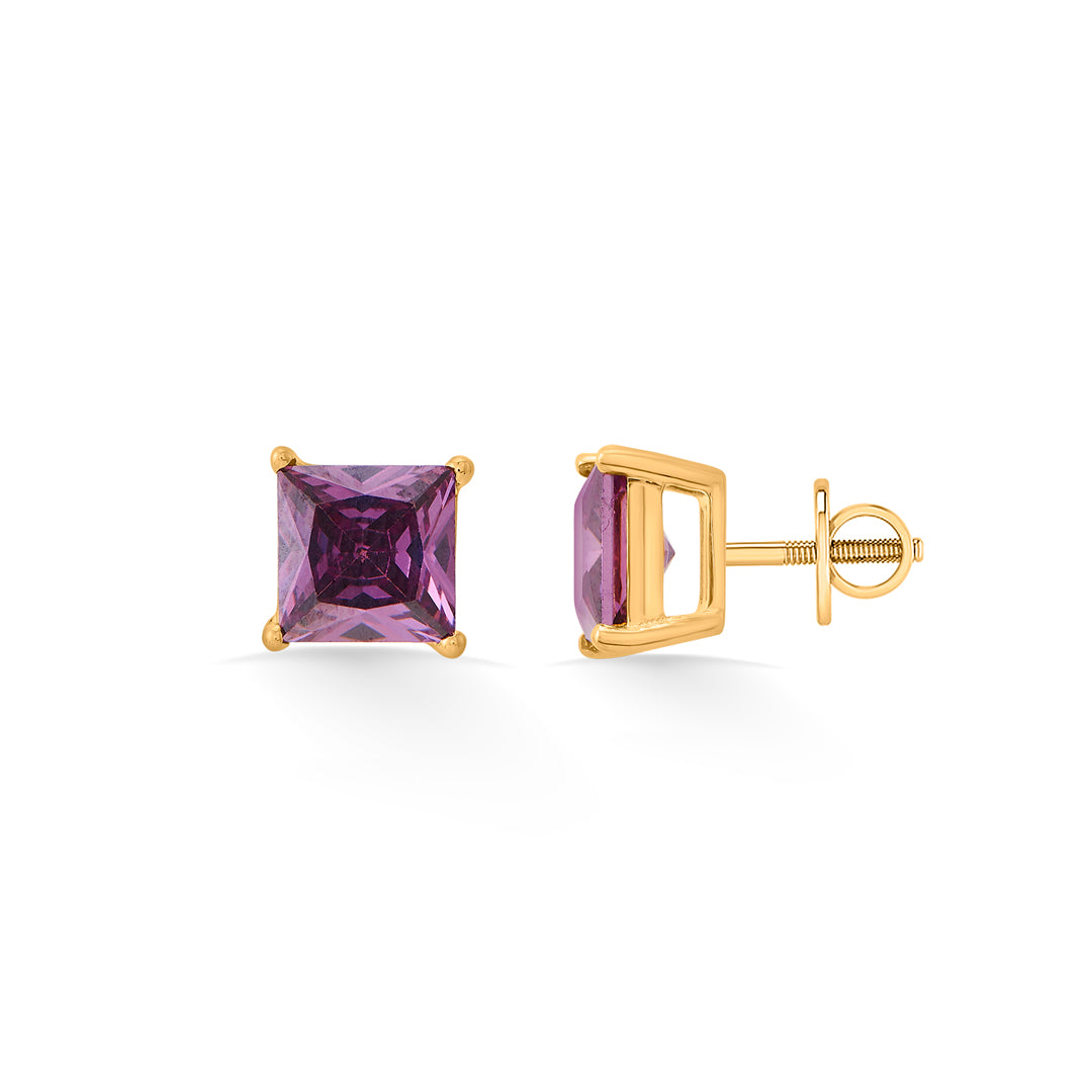 Berry Glow Gold Stud Earrings for Women