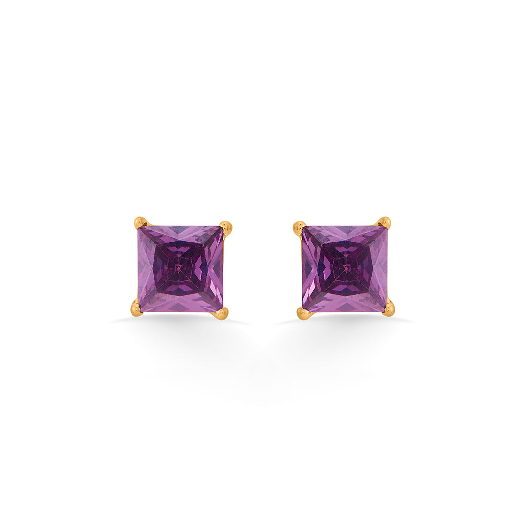 Berry Glow Gold Stud Earrings for Women