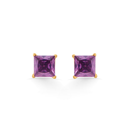 Berry Glow Gold Stud Earrings for Women