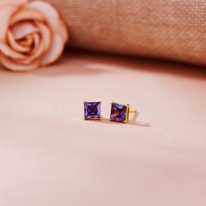 Berry Glow Gold Stud Earrings for Women