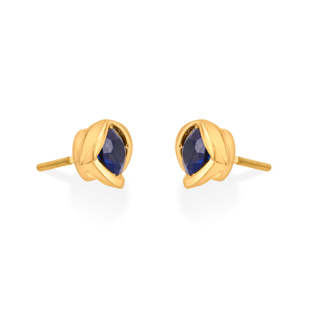 Ocean Gleam Gold Stud Earrings for Women