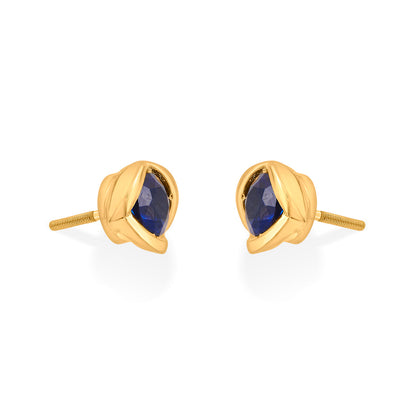 Ocean Gleam Gold Stud Earrings for Women