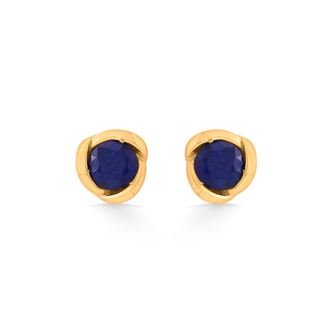 Ocean Gleam Gold Stud Earrings for Women