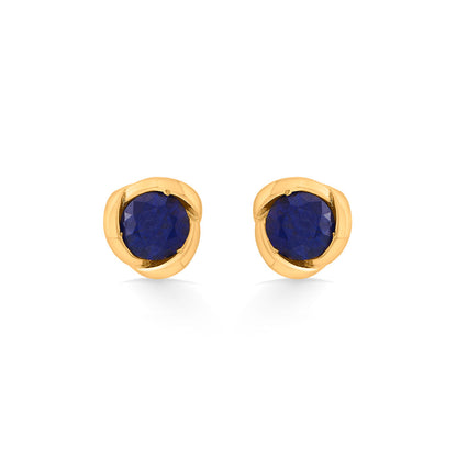 Ocean Gleam Gold Stud Earrings for Women