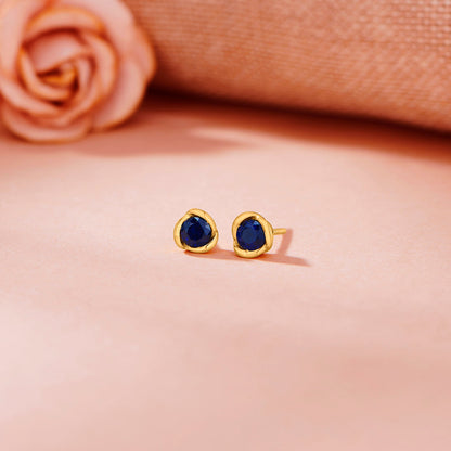 Ocean Gleam Gold Stud Earrings for Women