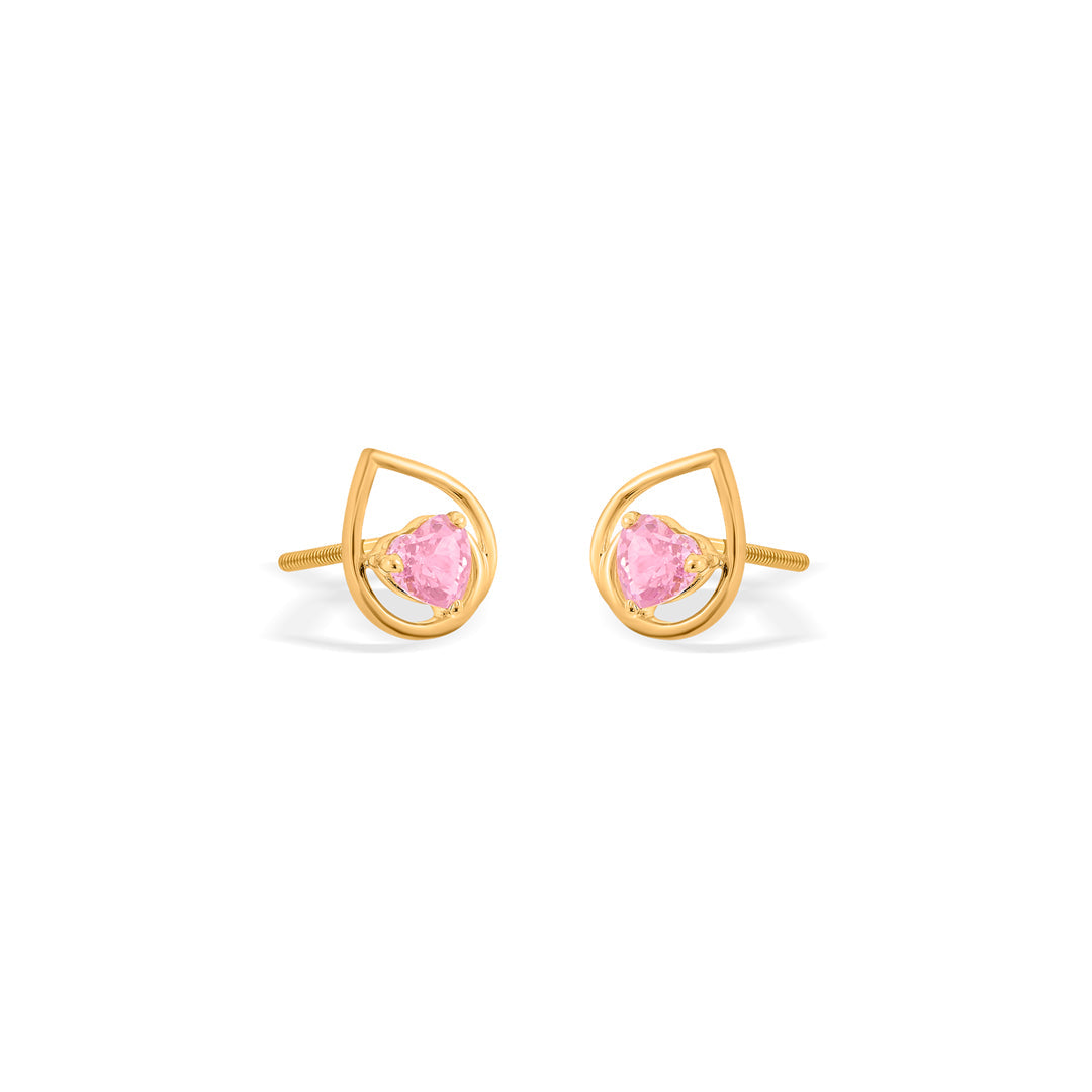 Blush Willow Gold Stud Earrings for Women