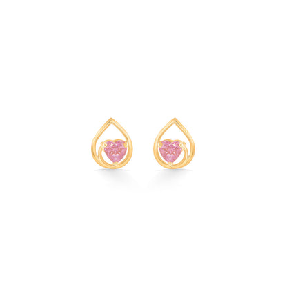 Blush Willow Gold Stud Earrings for Women