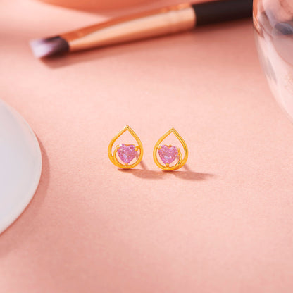 Blush Willow Gold Stud Earrings for Women