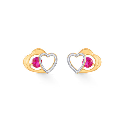 Rosé Hearts Gold Stud Earrings for Women